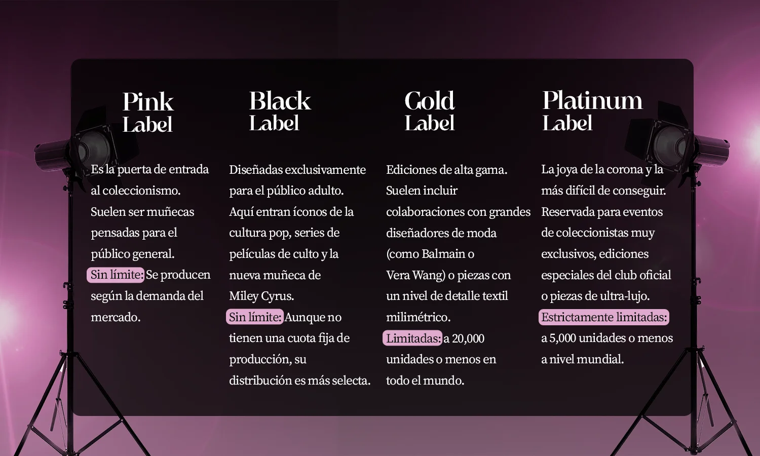 barbie etiqueta signature sistema